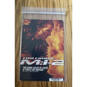 M:I-2 MISSION IMPOSSIBLE 2- TOM CRUISE - BLOCKBUSTER BACKER CARD 5"X8" NO MOVIE